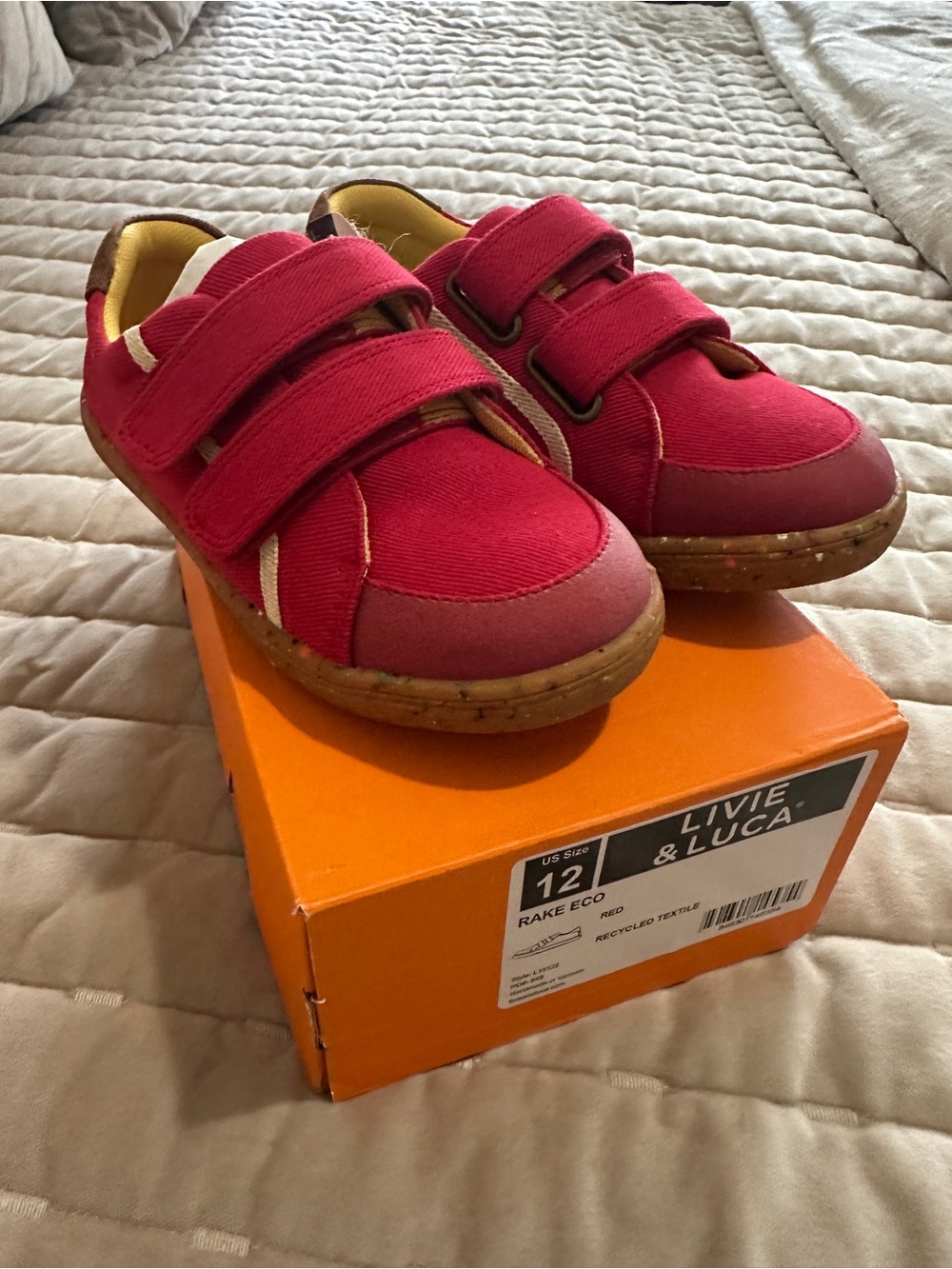 NWT Livie and Luca kids Rake Eco Sneaker Red size 12